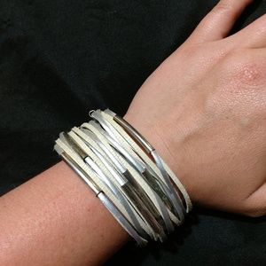 A silver bracelet